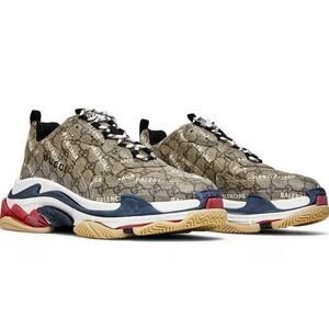 Balenciaga & Gucci Men's Beige Sneakers